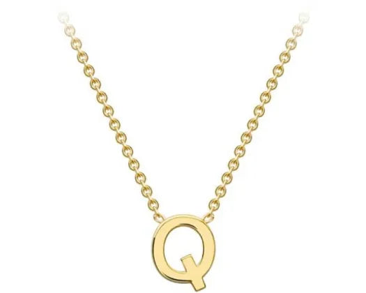 9K Yellow Gold Mini Initial Necklace 38+5cm