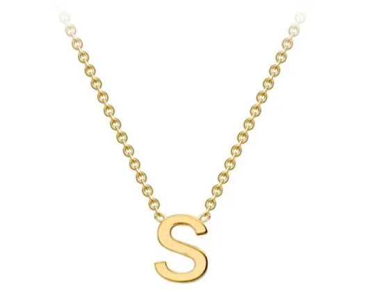 9K Yellow Gold Mini Initial Necklace 38+5cm