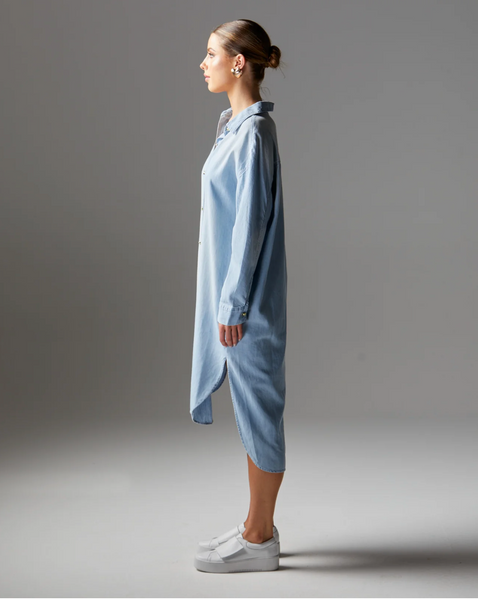 Flight Shirt Dress Bleach Wash