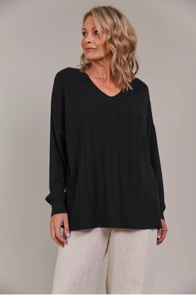 Palmer Relaxed Knit One Size Black