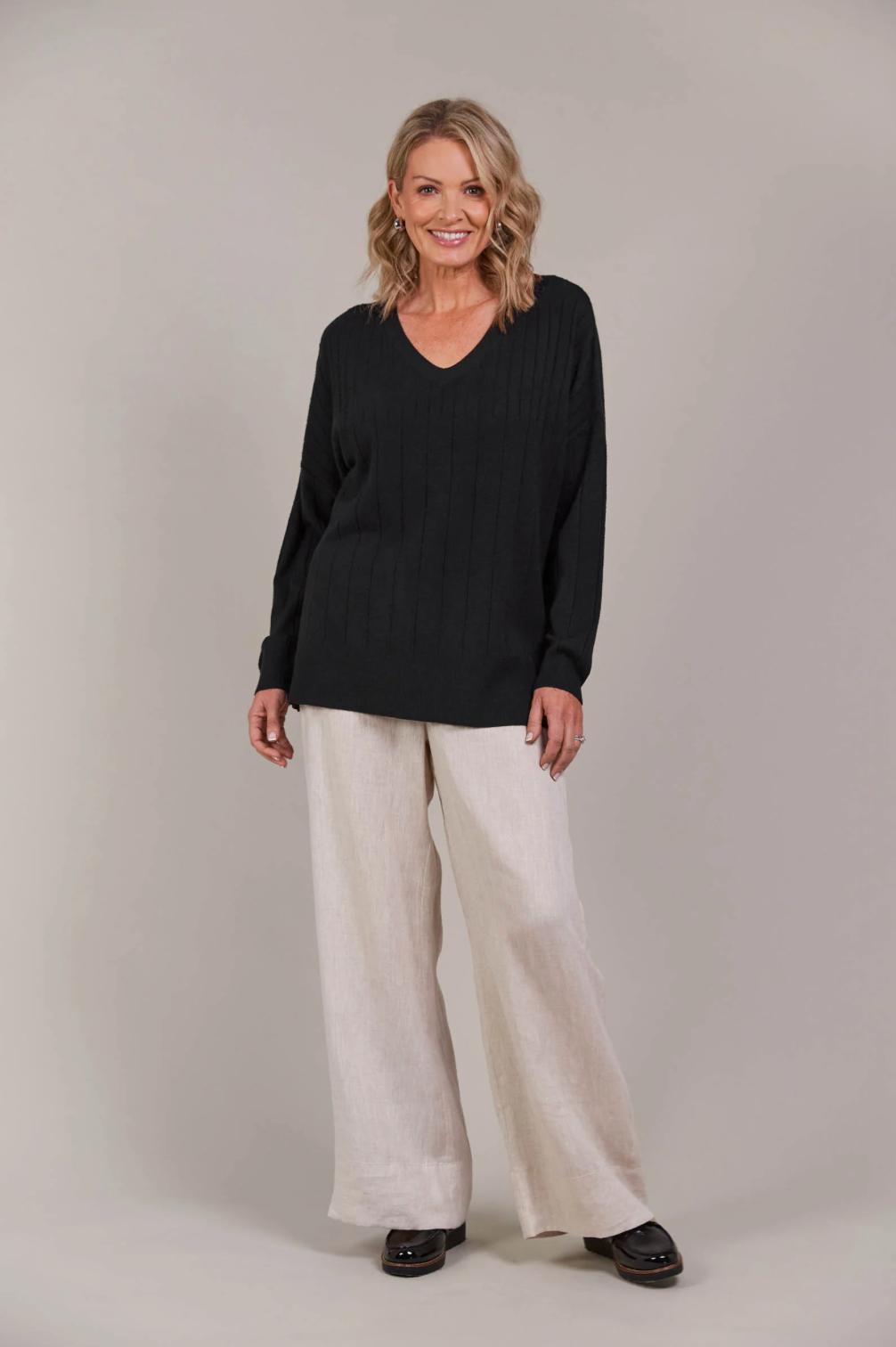 Palmer Relaxed Knit One Size Black