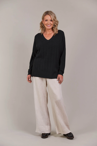Palmer Relaxed Knit One Size Black
