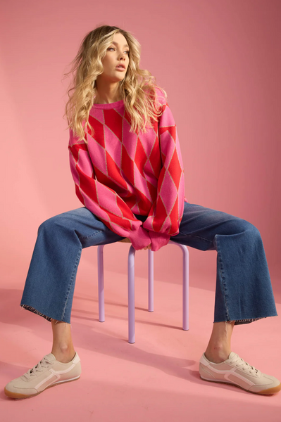 Casablanca Lurex Jumper Chilli/Pink