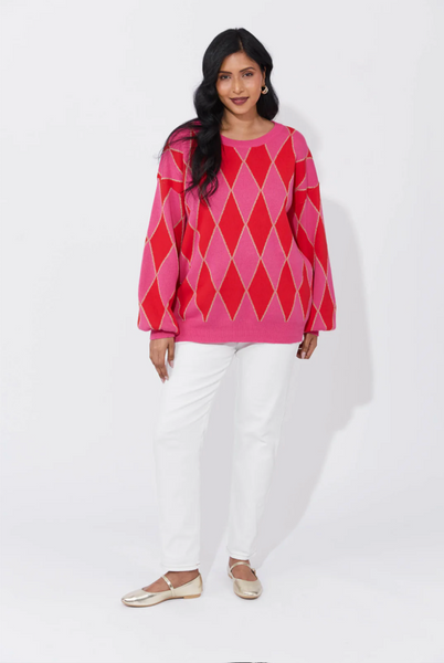 Casablanca Lurex Jumper Chilli/Pink
