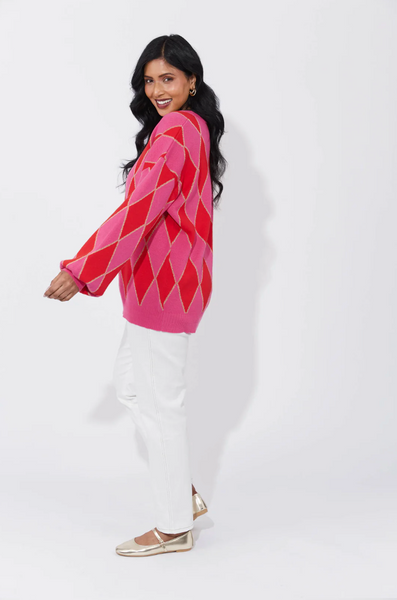 Casablanca Lurex Jumper Chilli/Pink