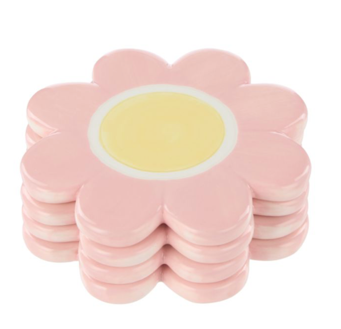 Set of 4 Posey Coasters Pink