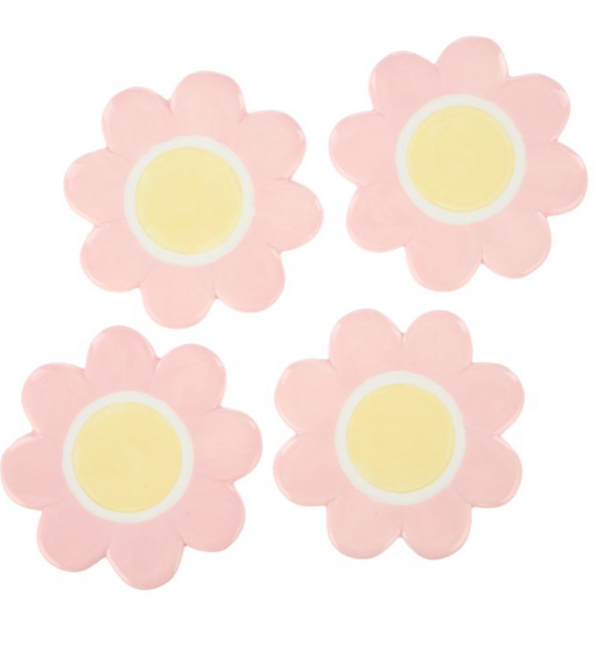 Set of 4 Posey Coasters Pink
