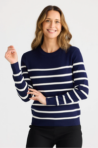 Cleo Knit Navy w off white