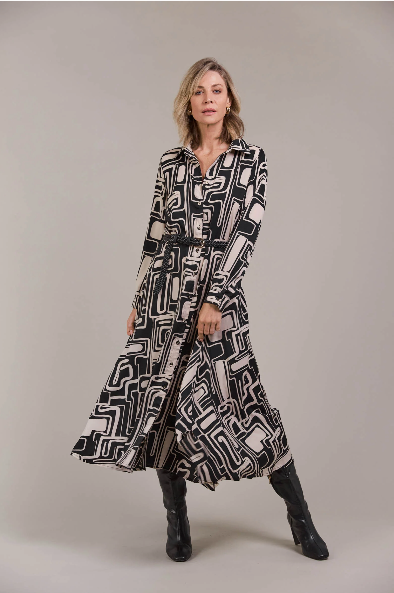 Elsie Shirt Dress Geo