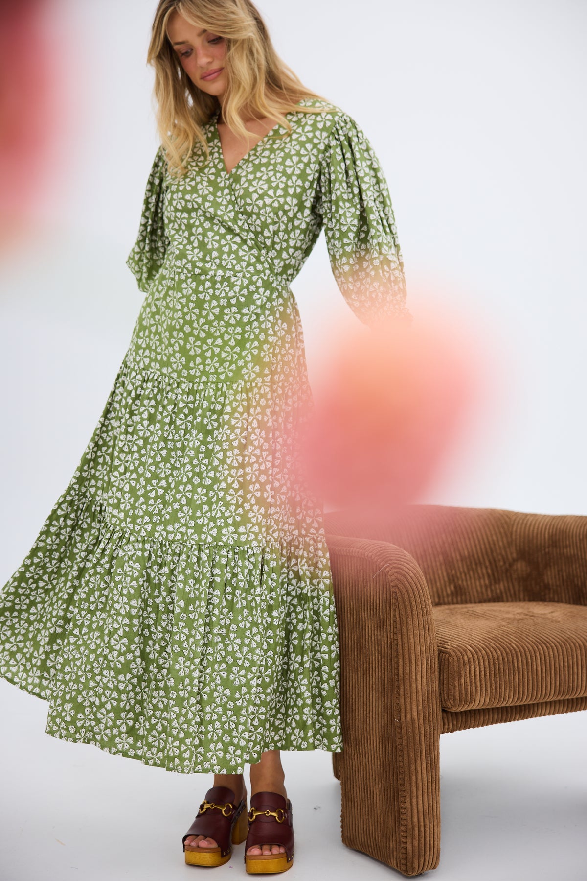 Taro Wrap Dress Sage Petal