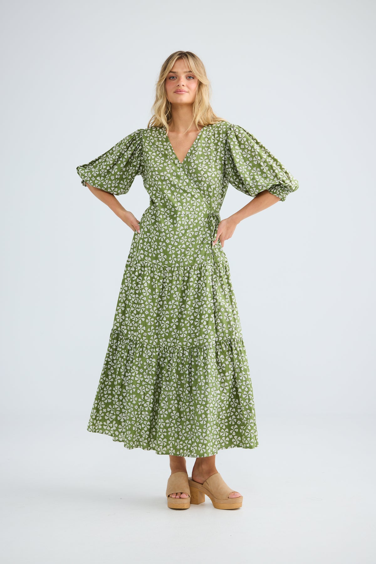 Taro Wrap Dress Sage Petal