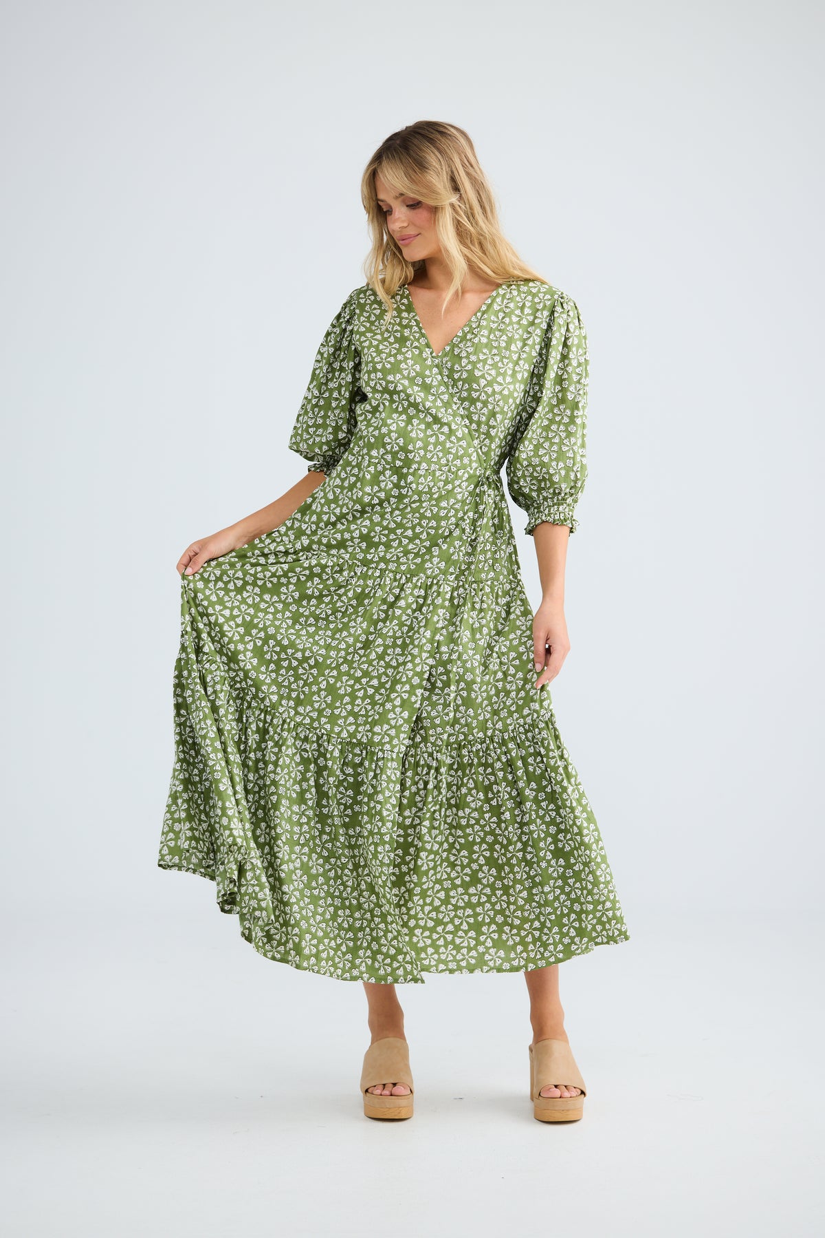 Taro Wrap Dress Sage Petal