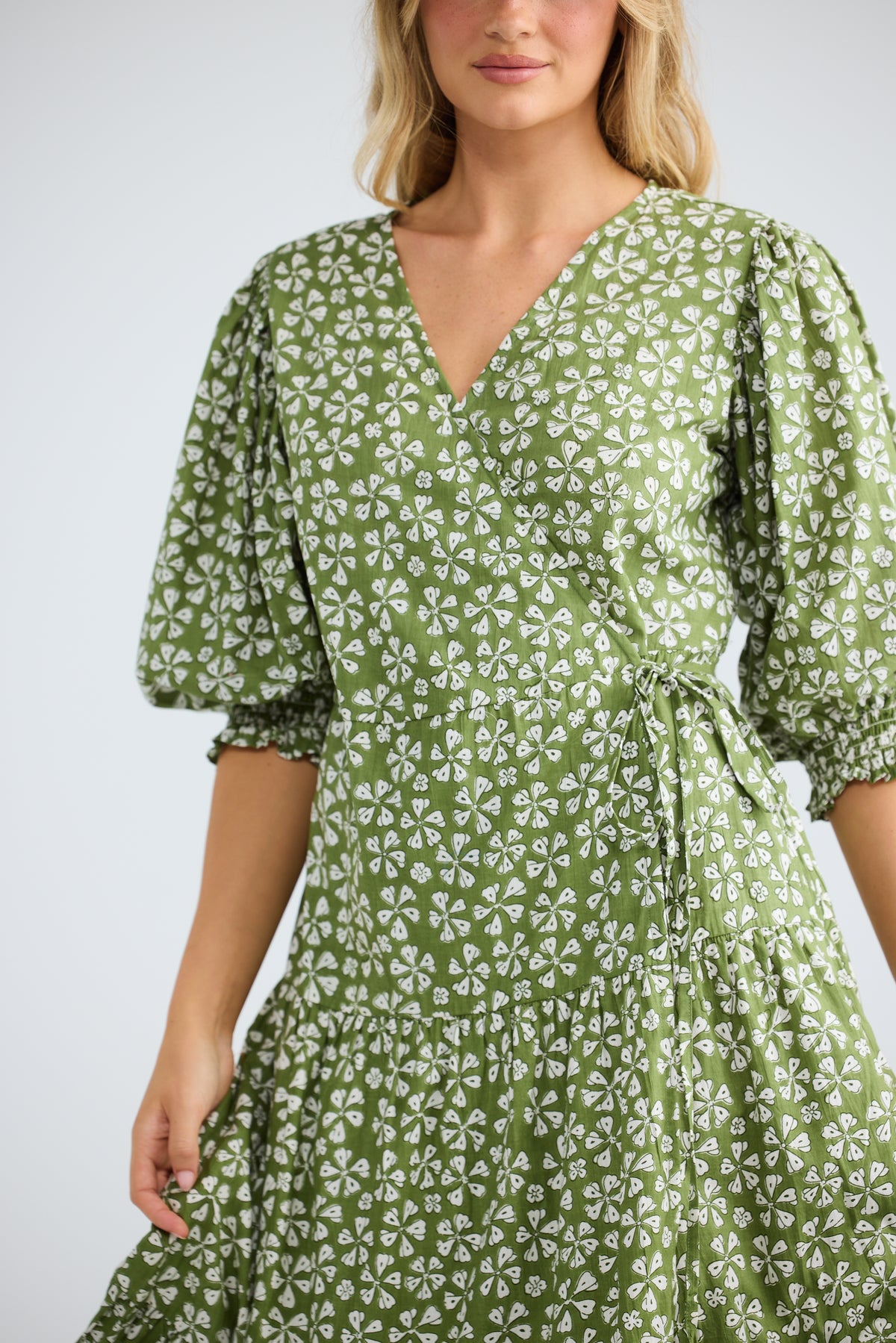 Taro Wrap Dress Sage Petal