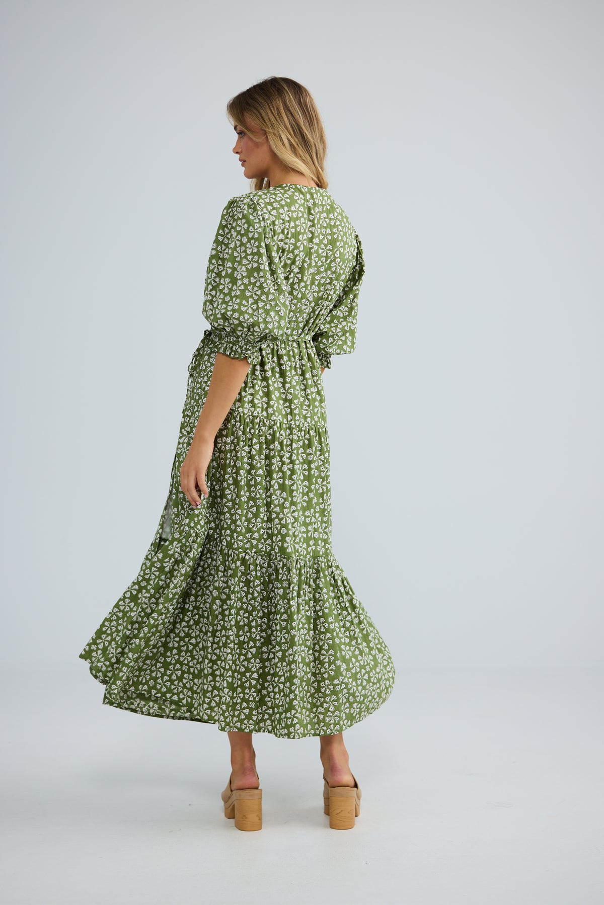 Taro Wrap Dress Sage Petal