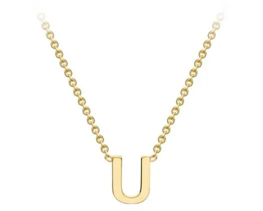 9K Yellow Gold Mini Initial Necklace 38+5cm