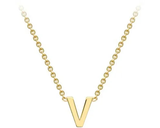 9K Yellow Gold Mini Initial Necklace 38+5cm