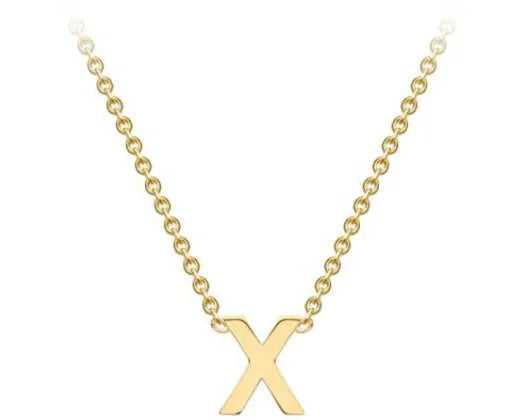 9K Yellow Gold Mini Initial Necklace 38+5cm