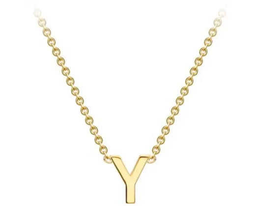 9K Yellow Gold Mini Initial Necklace 38+5cm