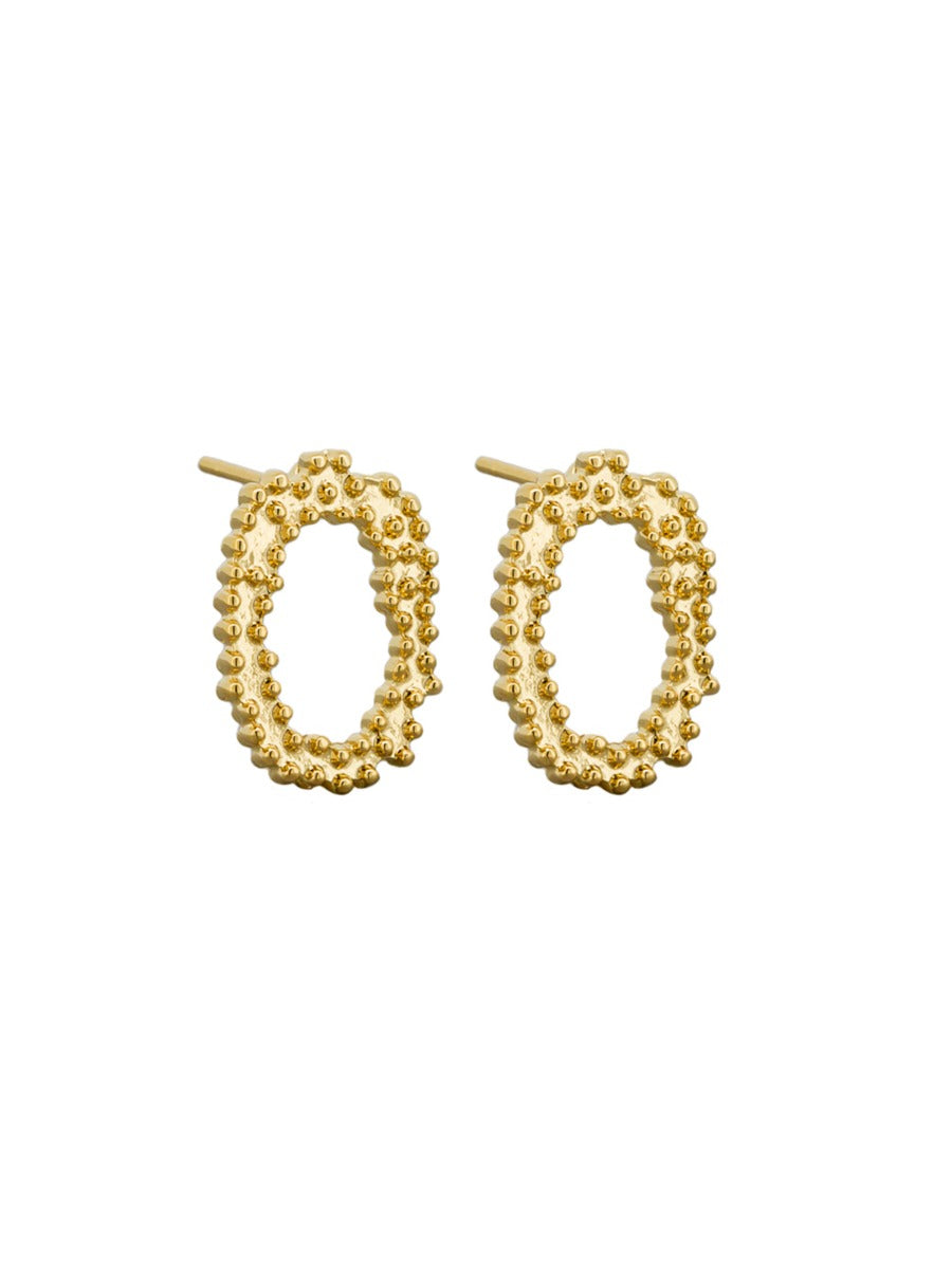 Gold Oval Hoop Earring