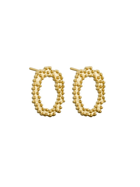 Gold Oval Hoop Earring
