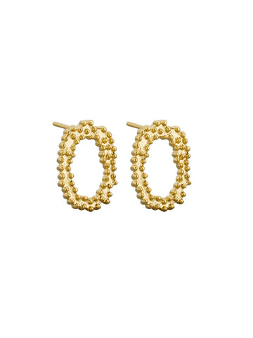 Gold Oval Hoop Earring