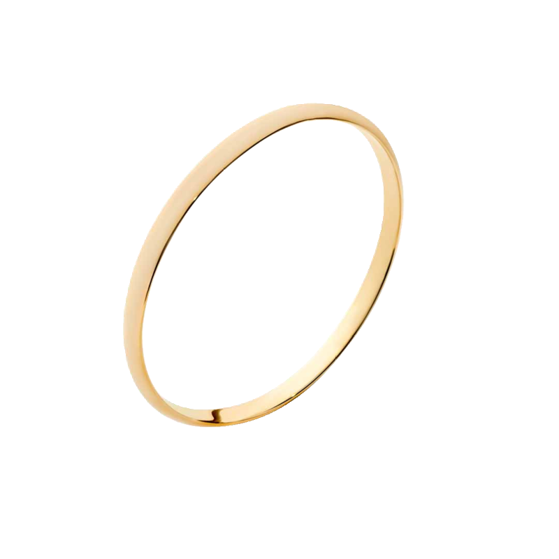 18ct Yellow Gold Plated Alloy Plain Curved 66mm Bangle