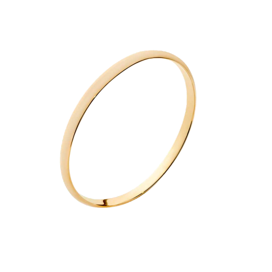 Waterproof 18ct Yellow Gold  Plated Alloy Plain Curved 66mm Bangle