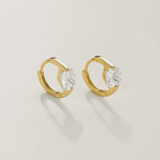 Square Zircon Hoop Clear