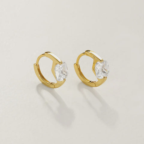 Square Zircon Hoop Clear