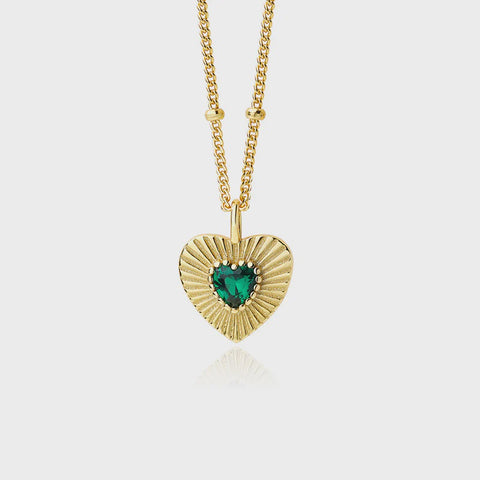 Vintage Emerald Heart Necklace