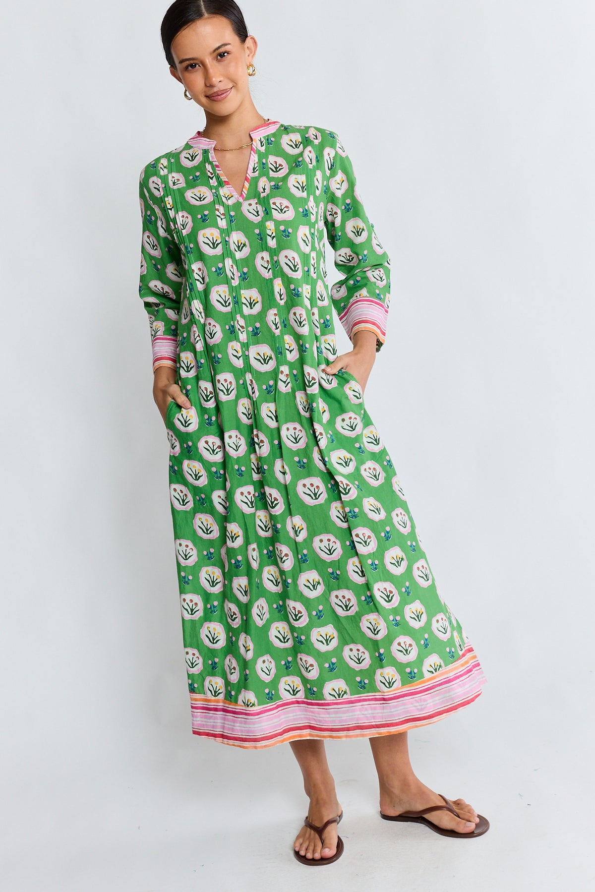 Lula Life Beth Midi Dress Fern