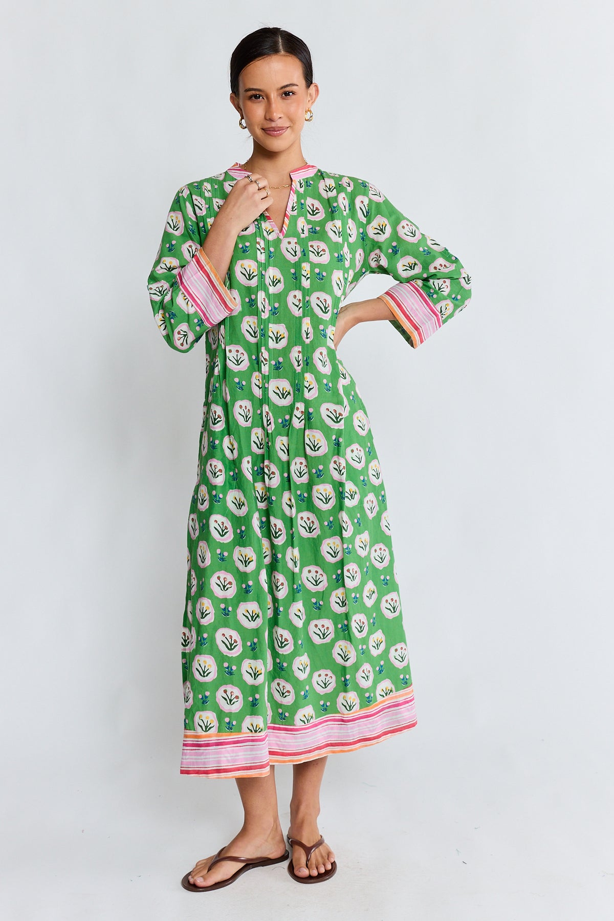 Lula Life Beth Midi Dress Fern