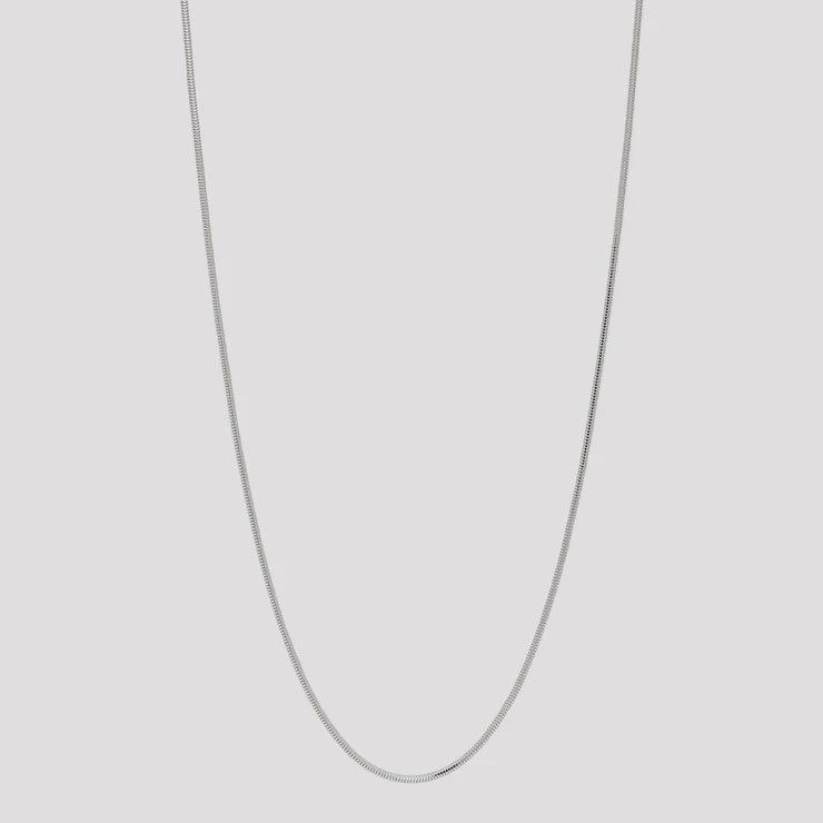 1.4mm Diamond Cut Silver Snake Chain 55cm +5cm