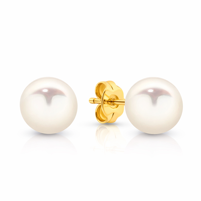 9 Carat Yellow Gold 7.5mm Freshwater Pear Stud Earrings