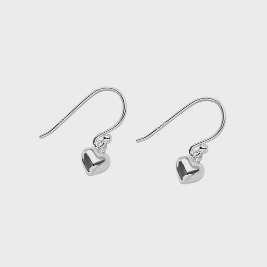 Heart Dangle Hoops