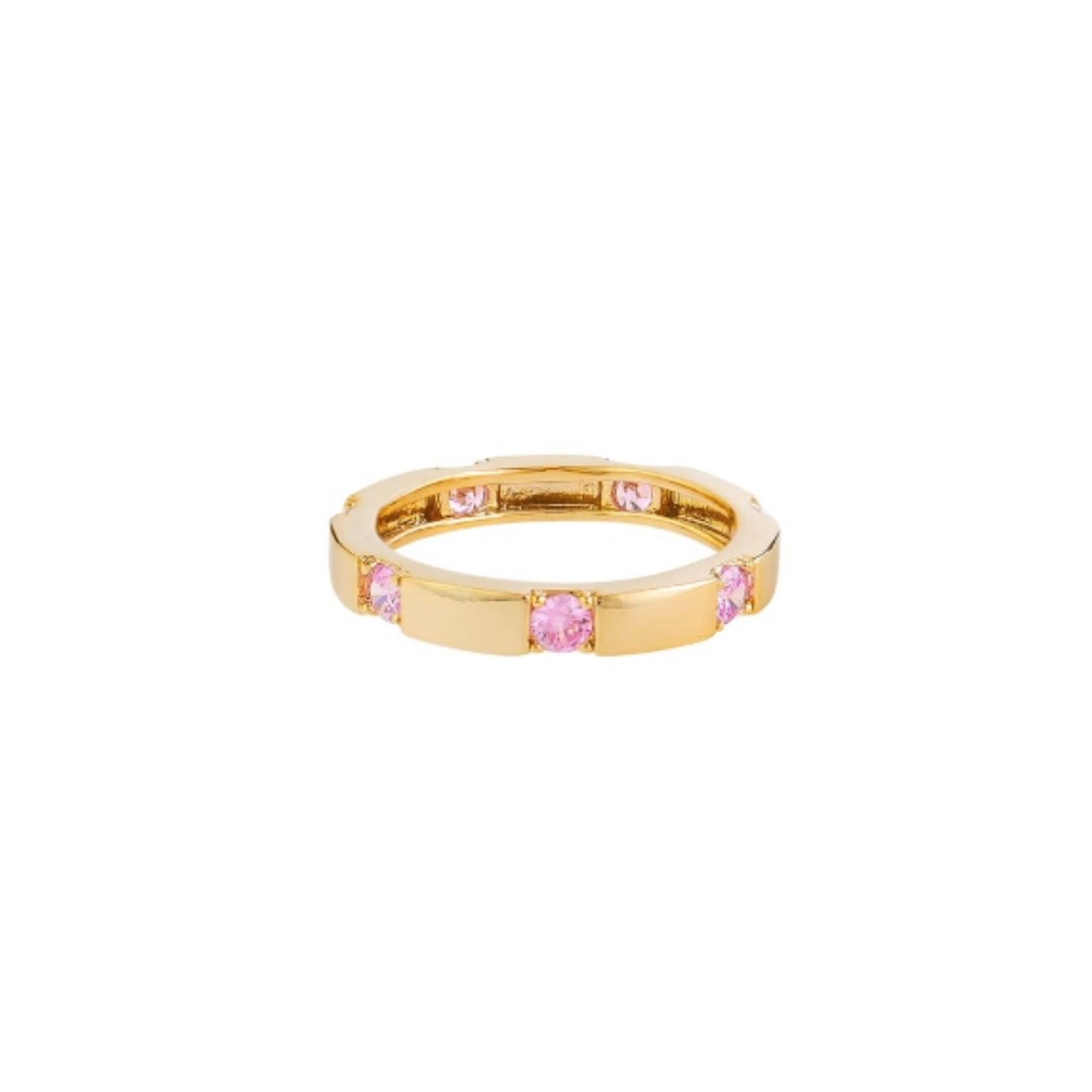 Pink Crystal Band Ring