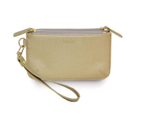 Metallic Gold Twin Zip Purse