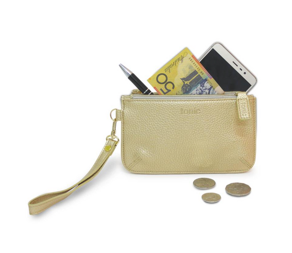 Metallic Gold Twin Zip Purse