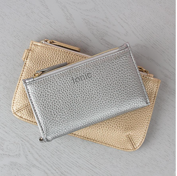 Metallic Gold Twin Zip Purse