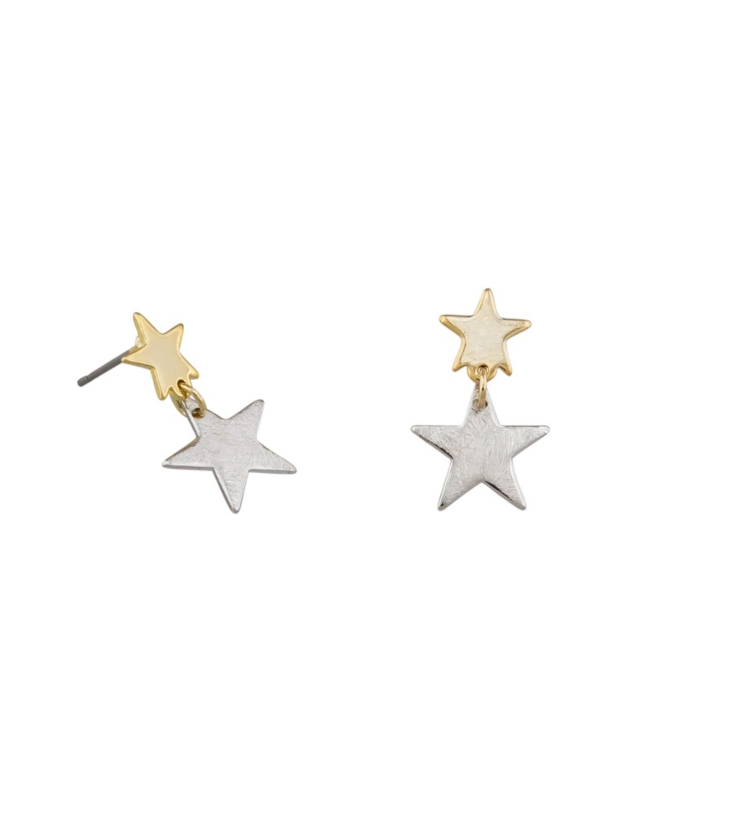 Gold & Silver Little Star Big Star Earrings